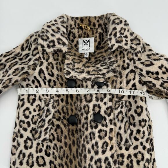 Milly Minis Girl's Animal Print Faux Fur‎ Coat Size 2 - Picture 11 of 13